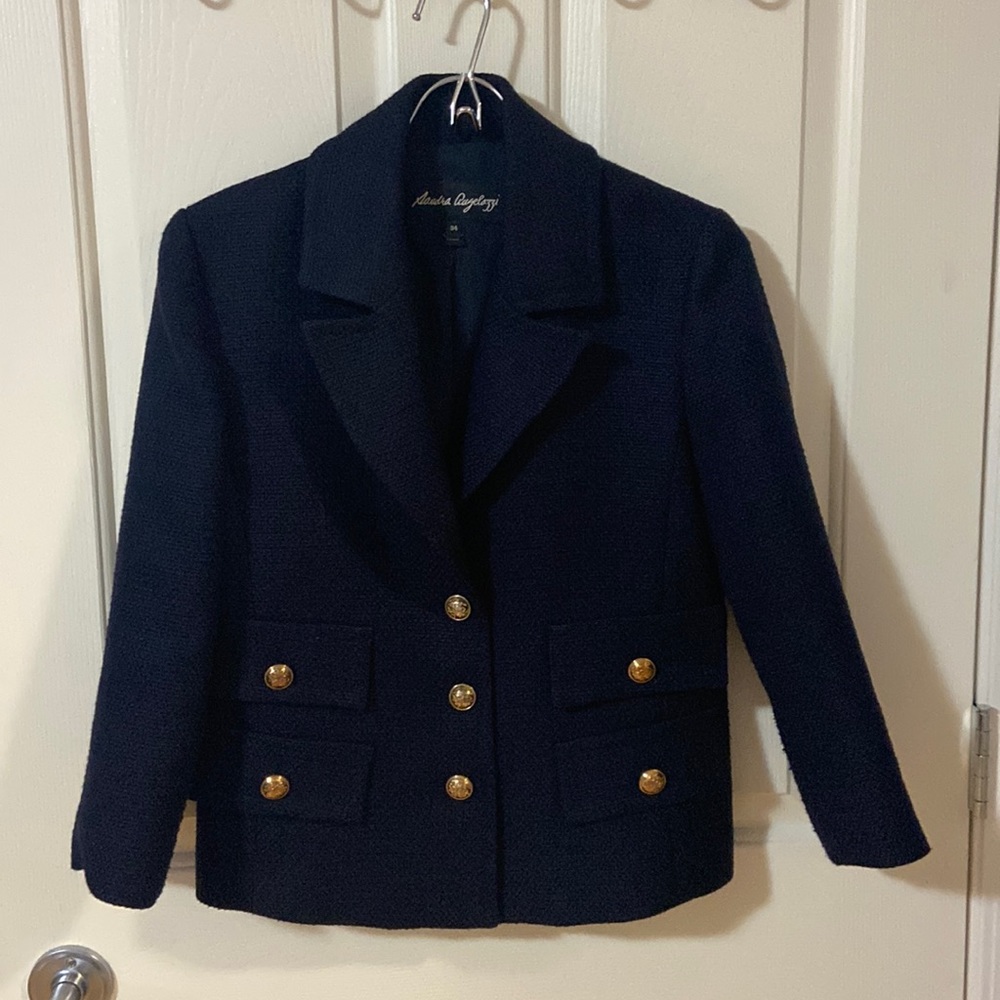Navy blue tweed jacket